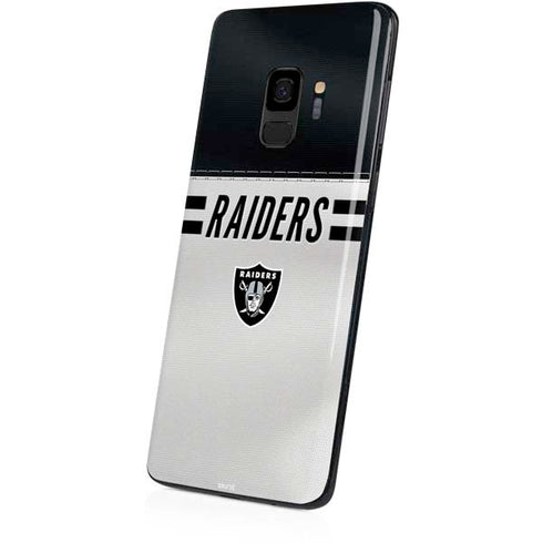 NFL Las Vegas Raiders White Striped Galaxy S9 Skin